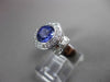 ESTATE LARGE 2.08CT DIAMOND & AAA TANZANITE 14K WHITE GOLD BEZEL ENGAGEMENT RING