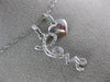 ESTATE .05CT ROUND DIAMOND 14K WHITE GOLD 3D CLASSIC HEART LOVE FLOATING PENDANT