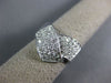 ESTATE WIDE 1.0CT DIAMOND 14KT WHITE GOLD 3D MULTI ROW V SHAPE ANNIVERSARY RING