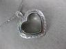 ESTATE .40CT DIAMOND 18KT WHITE GOLD 3D CLASSIC OPEN HEART PAVE PENDANT #11939