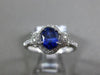 ESTATE 1.66CT DIAMOND & AAA SAPPHIRE 14KT WHITE GOLD OVAL FLOWER ENGAGEMENT RING