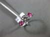 ESTATE 1.22CT DIAMOND & AAA PINK SAPPHIRE 14K WHITE GOLD 3 STONE ENGAGEMENT RING