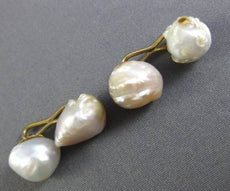 ANTIQUE LARGE PEARLS 14KT YELLOW GOLD CLASSIC BAROQUE DOUBLE SIDED CUFFLINK