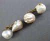 ANTIQUE LARGE PEARLS 14KT YELLOW GOLD CLASSIC BAROQUE DOUBLE SIDED CUFFLINK