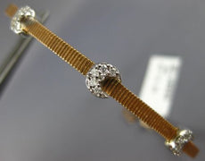ESTATE .18CT DIAMOND 18K WHITE & ROSE 3D TRIPLE MOON FUN LOVE BANGLE BRACELET