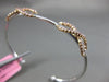 ESTATE .87CT WHITE & PINK DIAMOND 18K WHITE & ROSE GOLD INFINITY BANGLE BRACELET