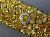 ESTATE MASSIVE GIA 51.38CT WHITE & FANCY YELLOW DIAMOND 18K GOLD TENNIS BRACELET