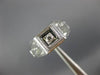 ANTIQUE .05CT OLD MINE DIAMOND 14KT WHITE GOLD 3D CLASSIC ENGAGEMENT PINKY RING