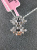 ESTATE .51CT DIAMOND 18KT WHITE GOLD 3D BAGUETTE CLUSTER FLOATING FUN PENDANT