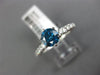 ESTATE 1.40CT WHITE & BLUE DIAMOND 14KT WHITE GOLD ROUND 6 PRONG ENGAGEMENT RING