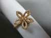 ESTATE .26CT ROUND DIAMOND 18KT ROSE GOLD ROPE MILGRAIN CLASSIC FLOWER FUN RING