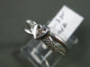 ESTATE .10CT ROUND DIAMOND 14KT WHITE GOLD 3D WAVE SOLITAIRE HEART LOVE RING