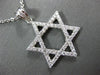 ESTATE .87CT DIAMOND 18KT WHITE GOLD 3D PAVE STAR OF DAVID FLOATING FUN PENDANT