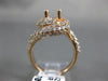 ESTATE LARGE 1.56CT DIAMOND 14KT ROSE GOLD 3D SWIRL SEMI MOUNT ENGAGEMENT RING