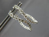 ESTATE 1.0CT DIAMOND 14K WHITE GOLD CLASSIC OVAL CURVED INSIDE OUT HOOP EARRINGS