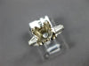 ESTATE .34CT DIAMOND PLATINUM 3 STONE FISHTAIL SEMI MOUNT ENGAGEMENT RING #15679
