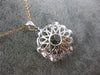 ESTATE .99CT DIAMOND 18K TRI COLOR GOLD CIRCULAR DOME SHAPE FLOWER PAVE PENDANT