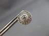 ESTATE LARGE .60CT DIAMOND 14K WHITE GOLD ROUND SOLITAIRE HALO FILIGREE EARRINGS