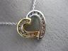 ESTATE .36CT DIAMOND 14KT TWO TONE GOLD 3D HEART CHANNEL FLOATING PENDANT 18857