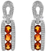 2.66CT ROUND DIAMOND & AAA OVAL CITRINE 14KT WHITE GOLD HANGING EARRINGS