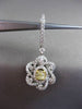 ESTATE LARGE 2.16CT WHITE & YELLOW DIAMOND 18KT TWO TONE GOLD HANGING EARRINGS