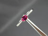 ESTATE .39CT DIAMOND & AAA RUBY 14KT WHITE GOLD 3D ROUND & OVAL CLASSIC FUN RING
