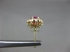 ESTATE 1.30CT DIAMOND & AAA RUBY 14K YELLOW GOLD ROUND HALO FLOWER STUD EARRINGS