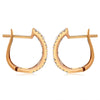 WIDE 1.6CT DIAMOND 18K ROSE GOLD MULTI FLOWER MULTI ROW CLIP ON HANGING EARRINGS