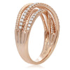 ESTATE WIDE .23CT DIAMOND 14K ROSE GOLD MULTI ROW CRISS CROSS INFINITY LOVE RING