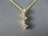 ESTATE .42CT PRINCESS CUT DIAMOND 14K YELLOW GOLD 3 STONE JOURNEY PENDANT #16728