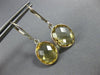 ESTATE 9.0CT AAA CITRINE 14KT WHITE GOLD OVAL BEZEL LEVER BACK HANGING EARRINGS