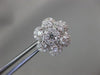 ESTATE 1.61CT DIAMOND 18KT WHITE GOLD CLASSIC SWIRL CLUSTER FLOWER STUD EARRINGS
