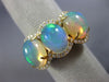 LARGE 6.30CT DIAMOND & AAA AUSTRALIAN OPAL 14K YELLOW GOLD OVAL ANNIVERSARY RING