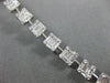 ESTATE 4.04CT ROUND & BAGUETTE DIAMOND 18KT WHITE GOLD 3D SQUARE TENNIS BRACELET