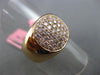 ESTATE WIDE .67CT PINK DIAMOND 18KT ROSE GOLD CLASSIC ROUND CLUSTER UNISEX RING