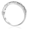 ESTATE WIDE .16CT DIAMOND 14KT WHITE GOLD 3D OPEN FILIGREE ANNIVERSARY RING BAND