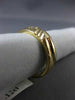 ESTATE .12CT DIAMOND 14K YELLOW GOLD SOLITAIRE MULTI WAVE MENS GYPSY RING #11663
