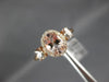 ESTATE 1.10CT DIAMOND & AAA MORGANITE 14K ROSE GOLD 3D THREE STONE OVAL FUN RING