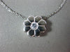ESTATE .17CT DIAMOND 18KT WHITE GOLD 3D CLASSIC FLOWER SOLITAIRE PENDANT #23001
