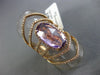 ESTATE EXTRA LARGE 5.0CT DIAMOND & AAA AMETHYST 14KT WHITE GOLD OVAL FLOWER RING