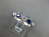 ESTATE .98CT DIAMOND & AAA SAPPHIRE 14KT WHITE GOLD 3D WEDDING ANNIVERSARY RING