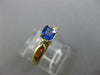 ESTATE .40CT AAA SAPPHIRE 14KT WHITE GOLD 3D SQUARE SOLITAIRE ENGAGEMENT RING