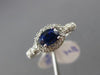 ESTATE 1.03CT ROUND DIAMOND & AAA OVAL SAPPHIRE 18KT WHITE GOLD ENGAGEMENT RING