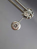 ESTATE .37CT DIAMOND 18K WHITE GOLD TULIP BEZEL HANGING FLOWER EARRINGS #11427