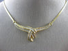 ANTIQUE 1.15CT ROUND & BAGUETTE DIAMOND 14KT YELLOW GOLD TWIST NECKLACE #21580