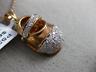 ESTATE LARGE .43CT DIAMOND 14KT ROSE GOLD 3D BABY SHOE PAVE FUN FLOATING PENDANT