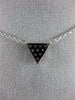 ESTATE .19CT DIAMOND 14K WHITE GOLD 3D CLASSIC SPIKE TRIANGULAR CLUSTER NECKLACE
