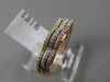 ESTATE .26CT DIAMOND 14KT WHITE YELLOW & ROSE GOLD 3D STACKABLE FLOWER RING BAND