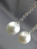 ESTATE .36CT DIAMOND & AAA SOUTH SEA PEARL 18KT WHITE GOLD 3D HANGING EARRINGS