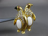 ANTIQUE LARGE .34CT DIAMOND & AAA RUBIES 18KT YELLOW GOLD 3D PENGUIN BROOCH PIN